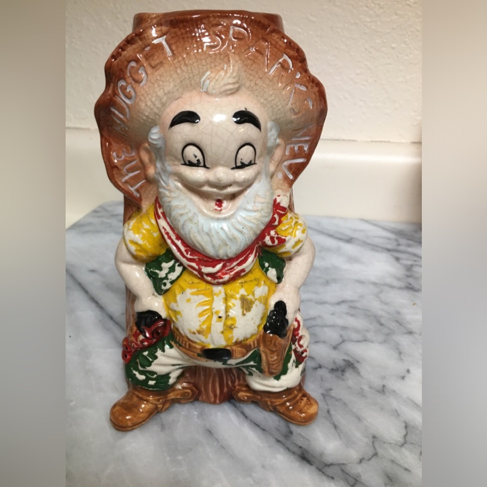 Vintage John Ascuagas Nugget Collectible Miner Figurine Mug / Vase